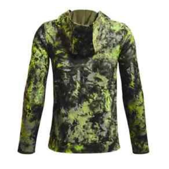 Boys' Under Armour Fleece Printed Cloud Hoodie Green - Picture 2 of 7